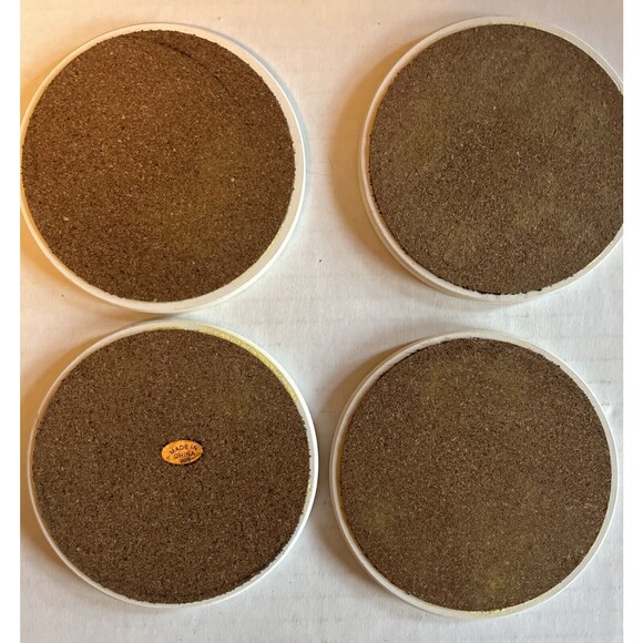 Cypress Home Christmas Deluxe Absorbant Ceramic 4-Coaster Wooden Box Set Cork - Picture 15 of 15